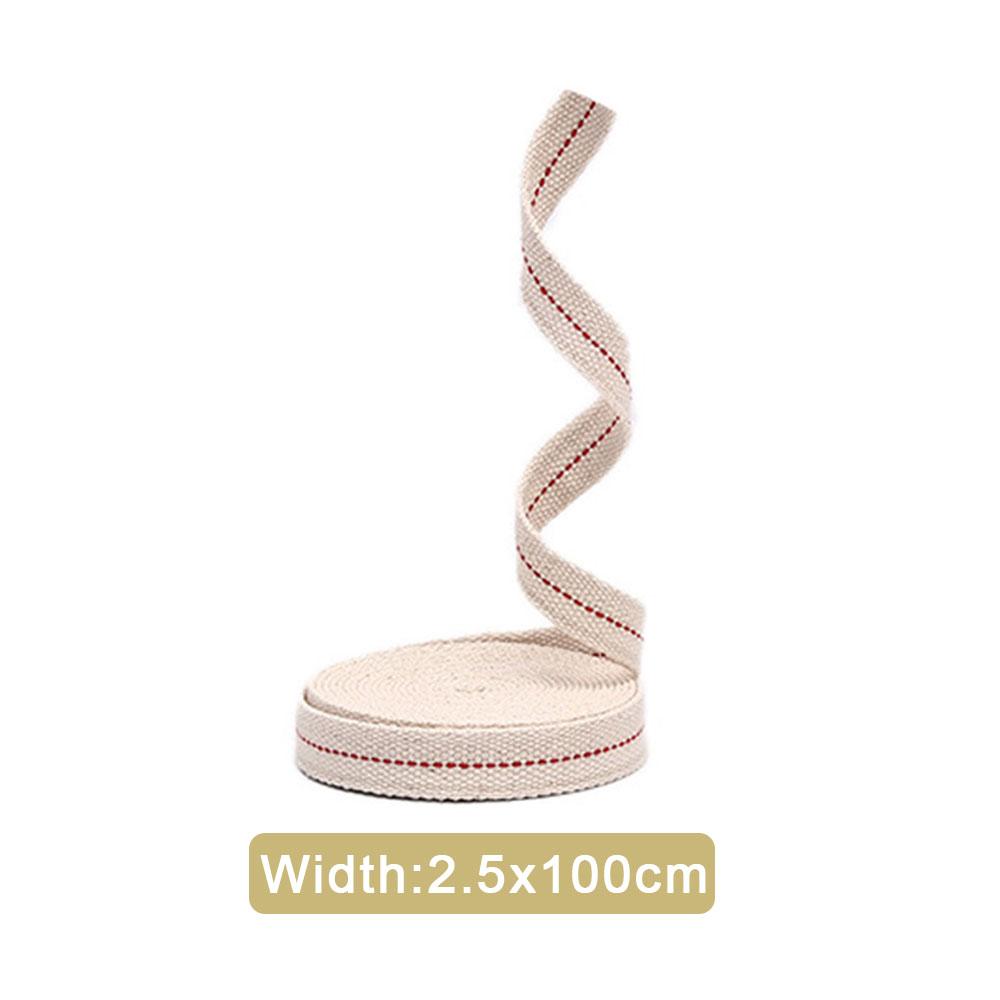 1.1cm/1.3cm/1.5cm/2cm Width 1Meter Long White Flat Cotton Kerosene Lamp Wick with Stitch Braided For Oil Lamps Candle Burner