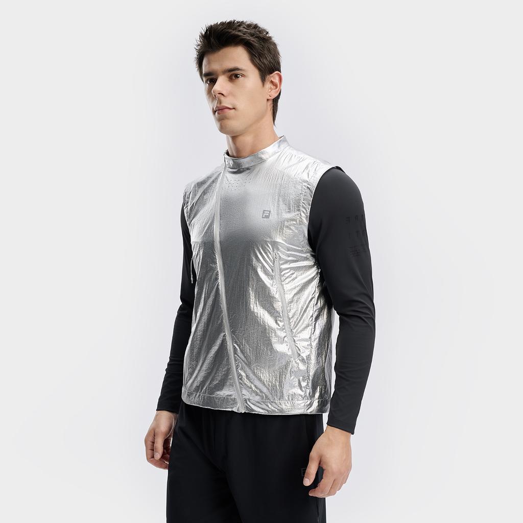 FILA Vests Men's Rosemary Gray Stand Collar Moderate Urban Techwear