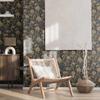 1pc Golden Flowers Self-Adhesive Wallpaper Black Background Removable Wall Stickers Peel and Stick DIY Friendly Water-Resistant Vintage Wall Decor