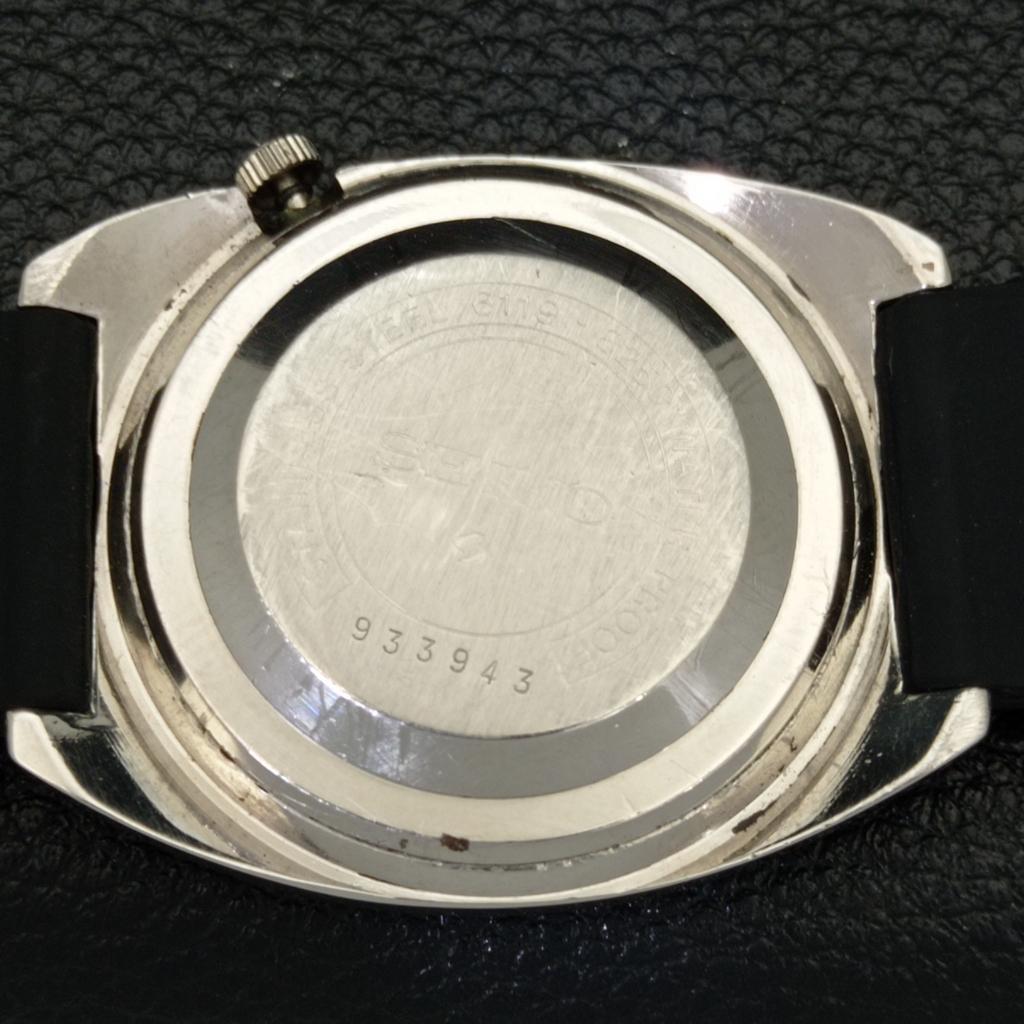 USED VINTAGE SEIKO 5 AUTOMATIC 6106C JAPAN MENS BLACK COLOR DIAL WATCH A433614-2 R118-a433614