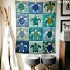 Cute Animal Collage Wall Tapestry Aesthetic Wall Hanging Printed Fabric Blanket Decorative Tapestries for Bedroom Living Room Home Decor