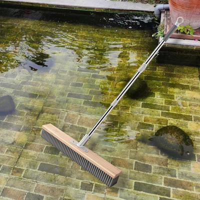 Stainless Steel Wire Scrub Brush Deck Floor Remover Cleaning Tool with Long Handle for