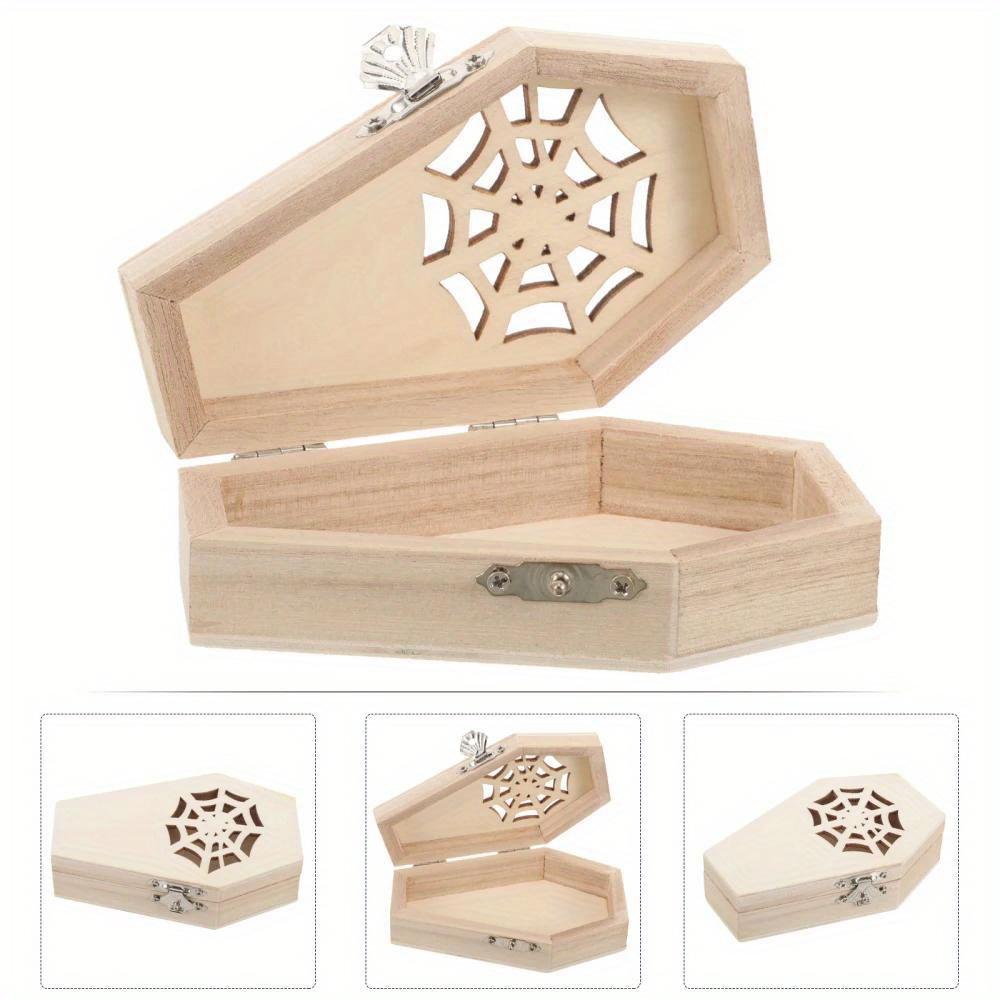 1pcs Halloween Box with Lids Halloween Decorations Mini Wooden Coffin Box Coffin Treat Candy Box Halloween Coffin Box for Party