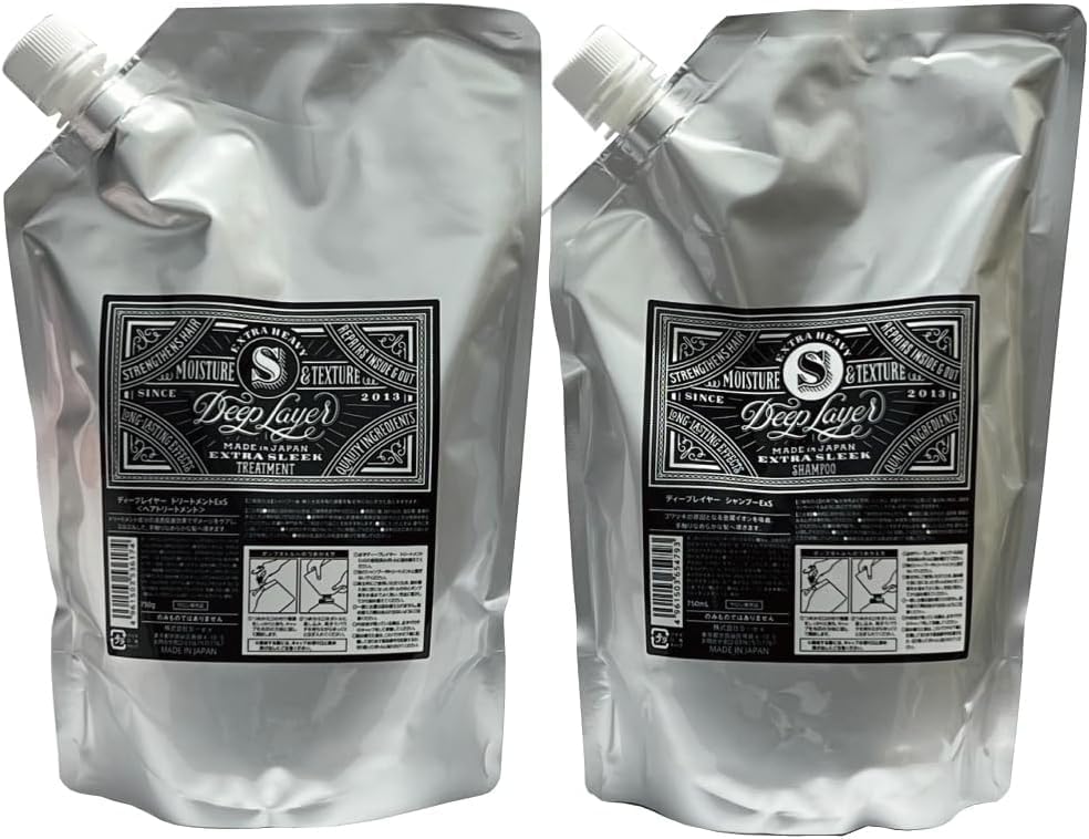 

Beauty Experience Deep Layer Extra Sleek Shampoo 750ml Treatment 750g Refill Set &