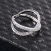 Trendy Cubic Zirconia Geometric Rings For Women Men X Shape Copper Ring Party Everyday Jewelry