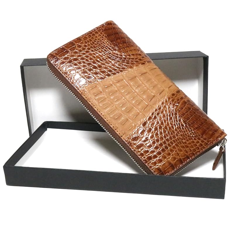[Berkut] brown crocodile long wallet men's ladies genuine crocodile long wallet genuine leather Genuine leather leather crocodile crocodile leather