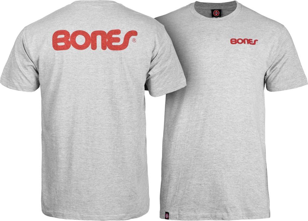 Powell Peralta BONES SWISS TEXT LOGO Skateboard T Shirt ASH GREY Unisex T-Shirt XL