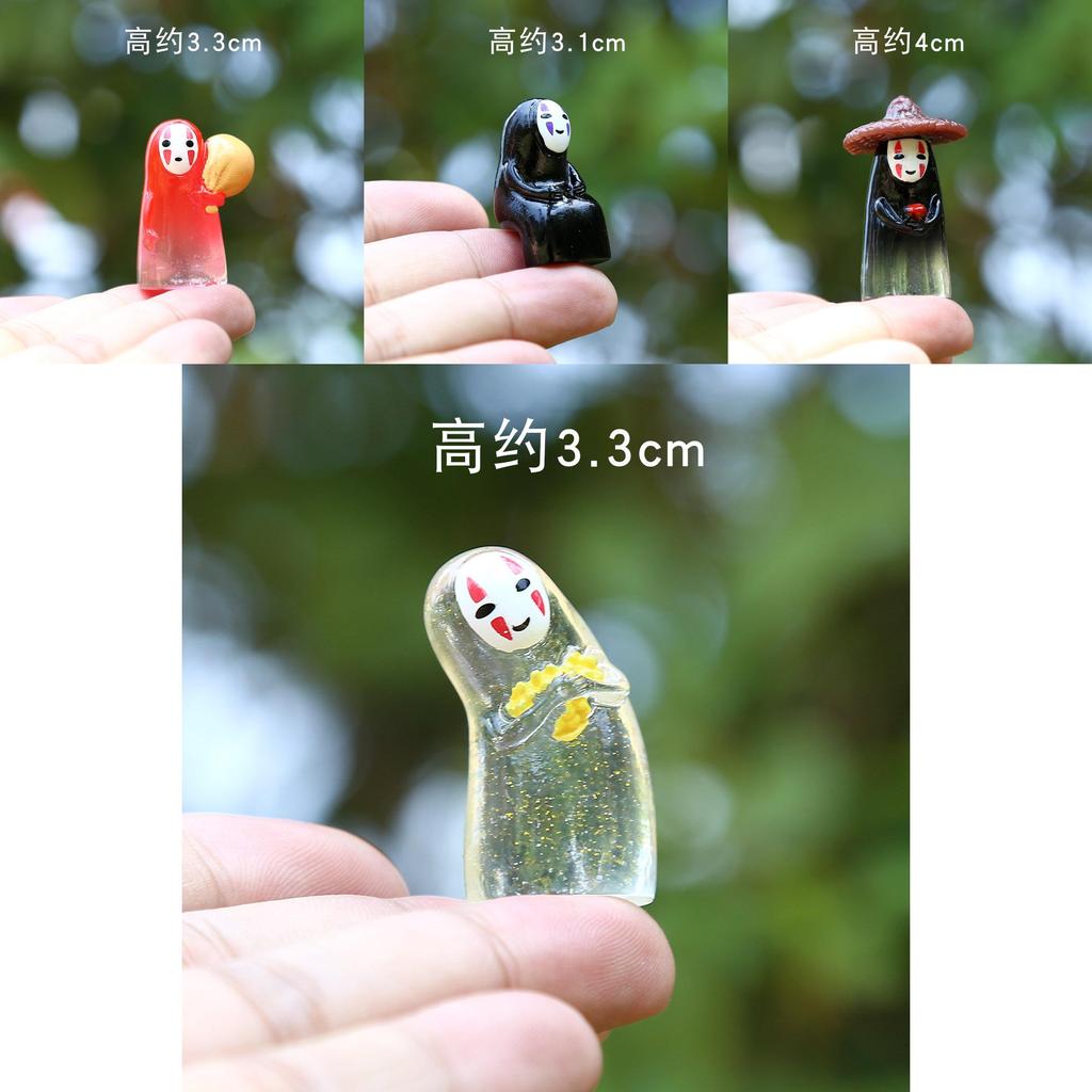 No Face Man Holding Umbrella Sitting Posture Hat Mini Model Desktop Ornament For Kids And Collectors