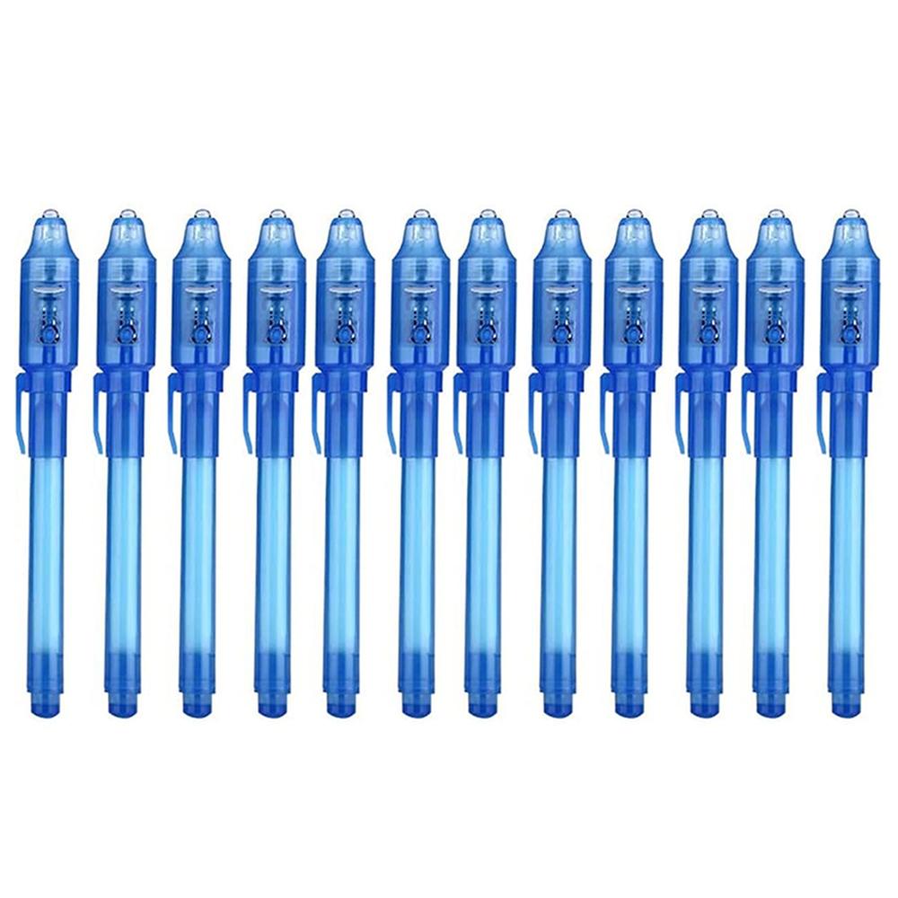 4-12pcs Invisible Ink Pen Spy Pen with UV Light Magic Marker for Secret Message Treasure Box Prizes Kids Party Favors Toys Gift
