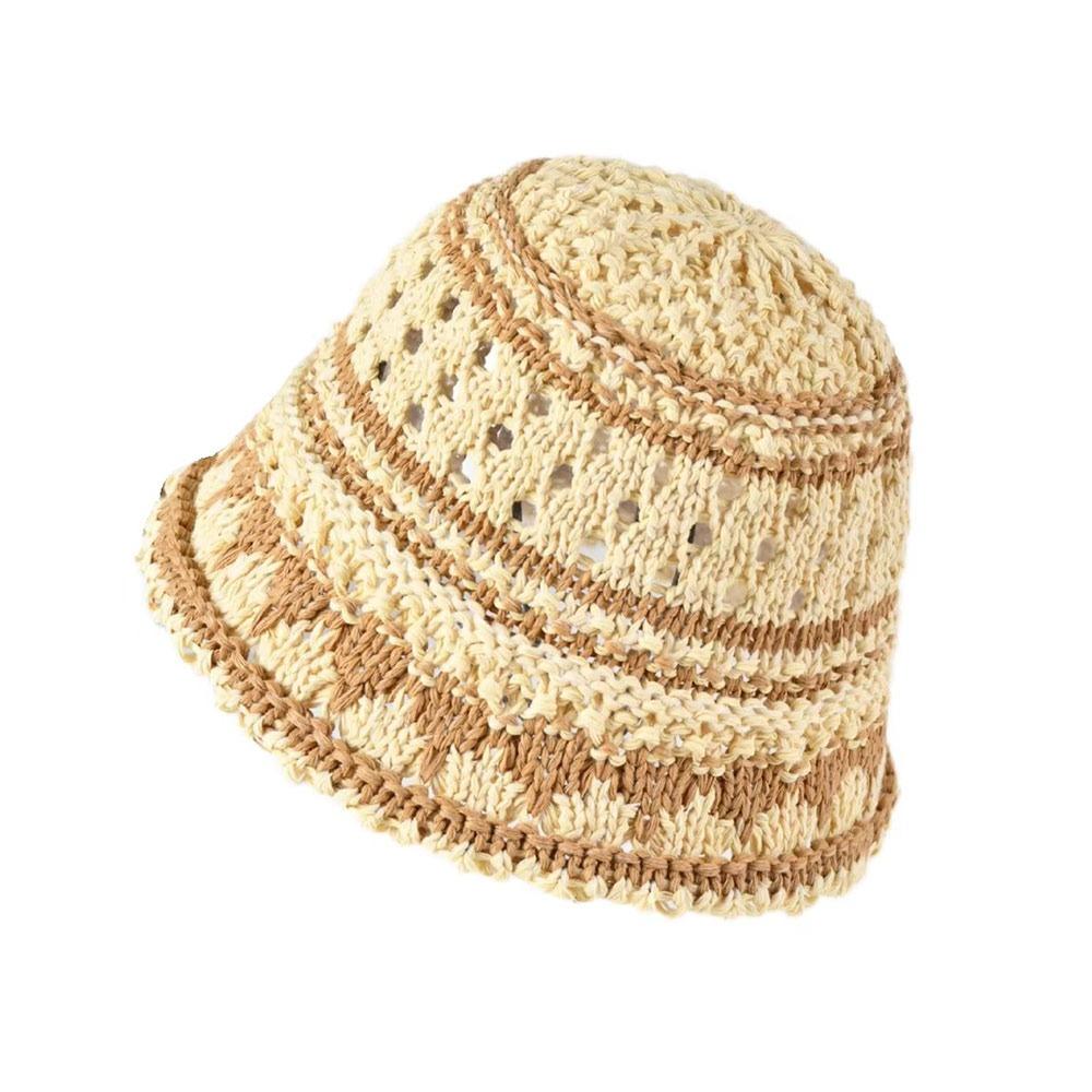 Chapeau de soleil ajouré Panama respirant Chapeau de voyage Mode Chapeau bob Été