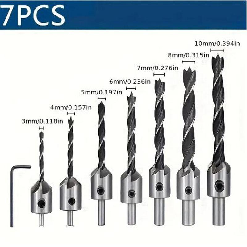 

Набор сверл для зенковки из быстрорежущей стали для растачивания фасок по дереву, столярный инструмент, развертка, зенковка, пилотное отверстие Pack of 1