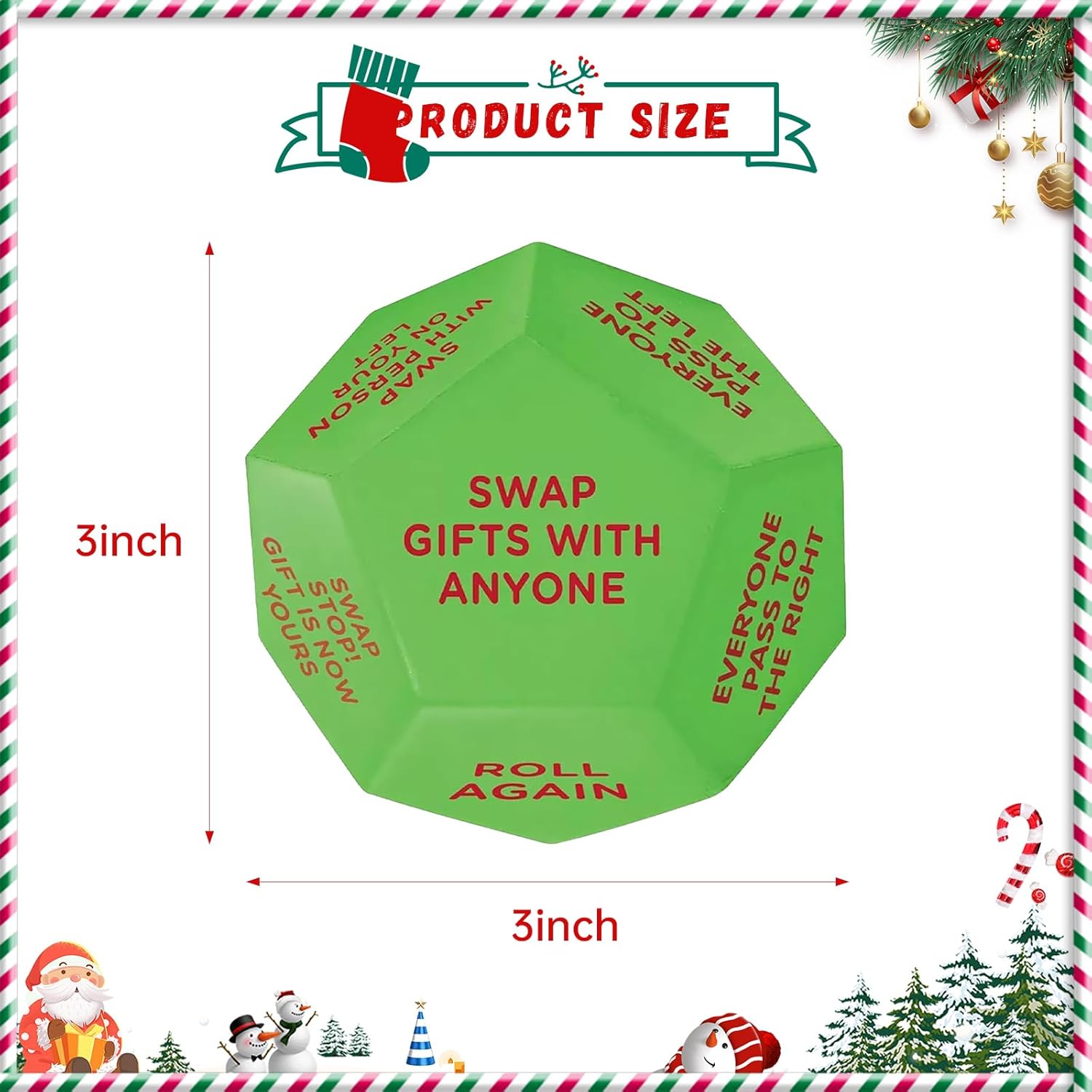 

Christmas Santa Swap Gift Exchange Dice, Gift Exchange Game, New for Family Friends Holiday Party Decoration Supplies,Helloween