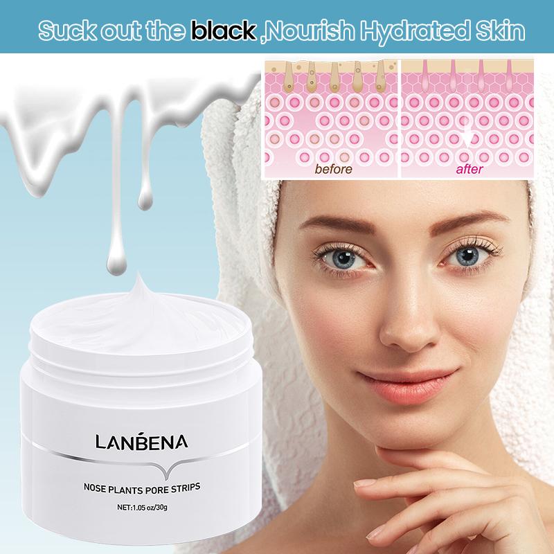 LANBENA Mitesserentferner Peel-Off-Maske Aloe-Vera-Extrakt Ölkontrolle Nasenmaske mit 180 Stück Reinigt für Tiefenreinigung Feuchtigkeitsspendend