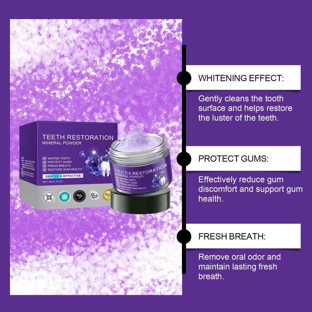 Teeth Restoration Mineral Powder Teeth Whitening Remove Stain Oral Clean Fresh