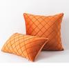 Pack of 2 Velvet Plaid Throw Pillows Sofa Decorative Pillow Covers Soft Solid Cushion Case for Bedroom Car Outdoors