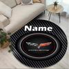 Custom Name Personalized Sports car Print Round Rug, Versatile Home Decor Carpet, for Playroom, Apartment, Balcony, Entryway, Hallway Gift