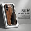 Tempered Glass Phone Case Suitable for Samsung Galaxy S26 S25 S24 S23 S22 S20FE/Ultra/Plus Simple Brown Texture Shock Absorption
