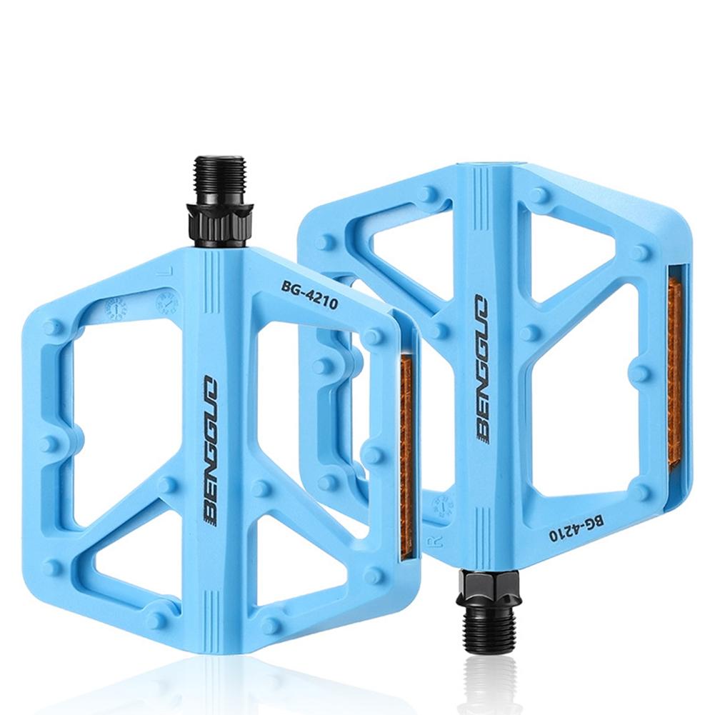 1/2Set Double DU Bearing Ultralight Bike Pedals with Reflector Mountain Bike Flat Pedals Bicycle Platform Pedal Bike Accessories