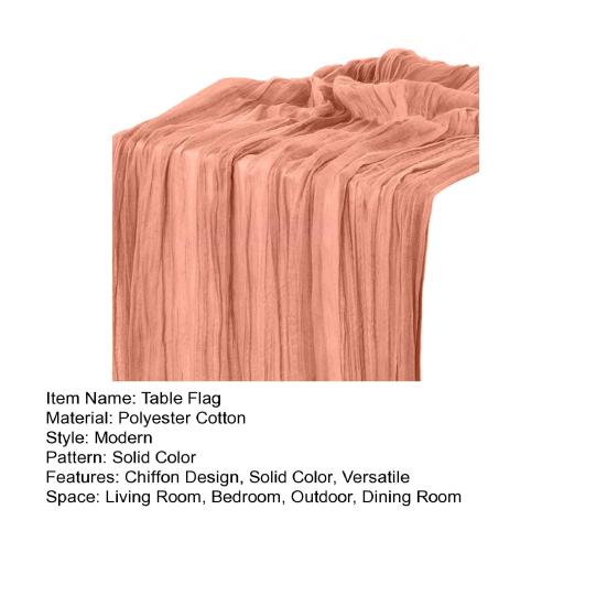 Table Flag Solid Color Pleated Design Bohemia Style Wedding Table Runner Special Events Wedding Decoration