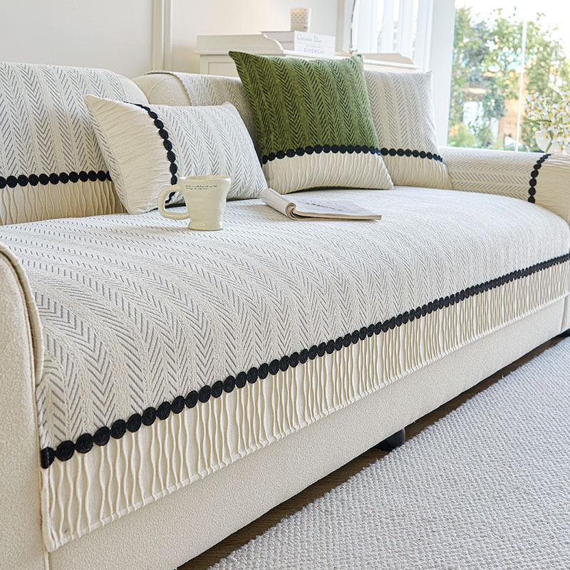 

New Sofa Cushion Light Luxury High-End Sense Simple Modern Four-Season Universal Fixed Non-Slip Straight Row Leather Sofa Seat Cushion 70*70cm