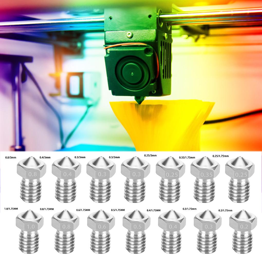 3D Printer Nozzle Stainless Extrude Head Firm Printer Thread Removable Filament Nozzle