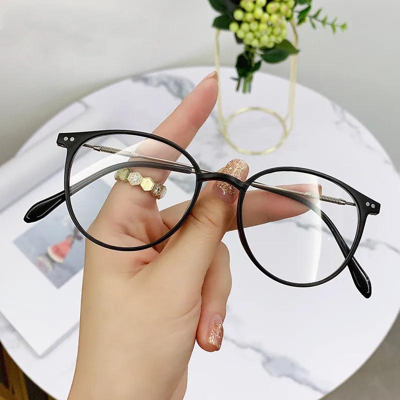 Retro Anti Blue Light Glasses Women Men Round Frame Computer Reading Eyewear Vintage Oversized Optical Spectacle Eyeglass