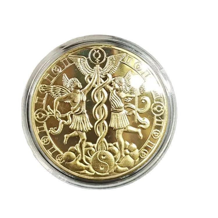 Dwanaście pamiątkowych medali konstelacji Złote monety Wróżka Zębówka 12 rękodzieła zodiaku Monety europejskie i amerykańskie Monety konstelacji Szczęśliwego Strażnika