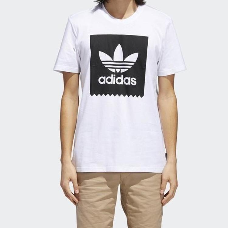 adidas Originals T Shirts Men's Black White Crew Neck Moderate Straight Fit CW2336-