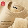Men's Winter Warm Fleece-Lined Round Neck Knit Sweater
