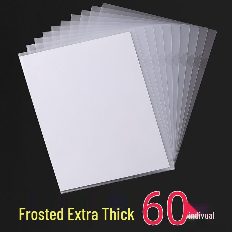 A4 Transparent L-Shaped Folder - Thickened Single-Page Sleeve and Organizer