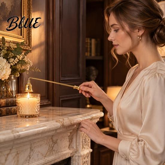 Candle Snuffer Snuffer Long Handle Wick Extinguisher Trimmer Tool with Durable Metal Rotating Bell Head Smoke Reduction in Scented Jar Candles Home