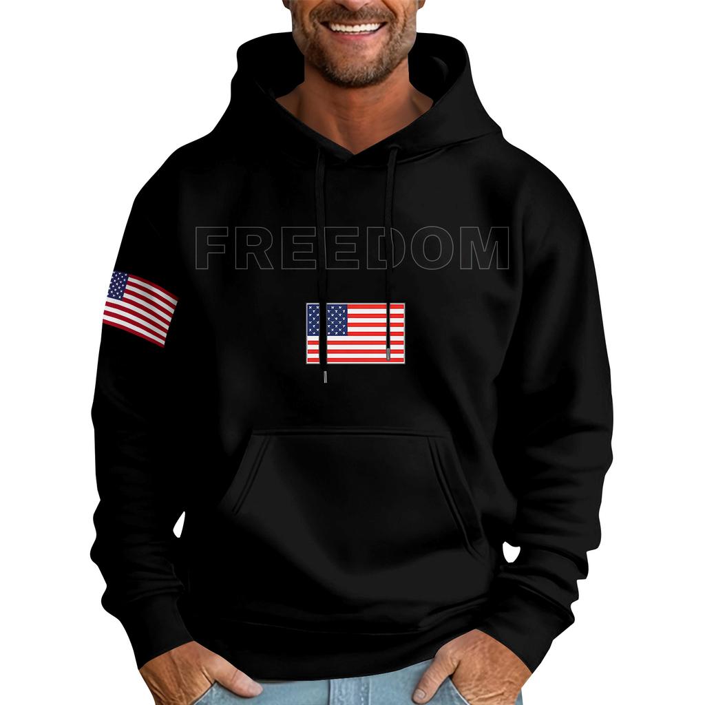Casual Letter Print Men's Loose Hoodie