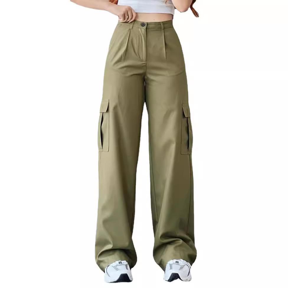 Dámské vintage cargo kalhoty Streetwear Techwear Korejský Harajuku Parachute kalhoty Béžové tepláky Široké nohavice Joggers Kalhoty