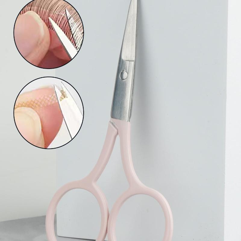 

1 шт. Ножницы для вышивания крестиком, Черные ножницы из нержавеющей стали для бровей, ресниц, инструмент для макияжа розовый