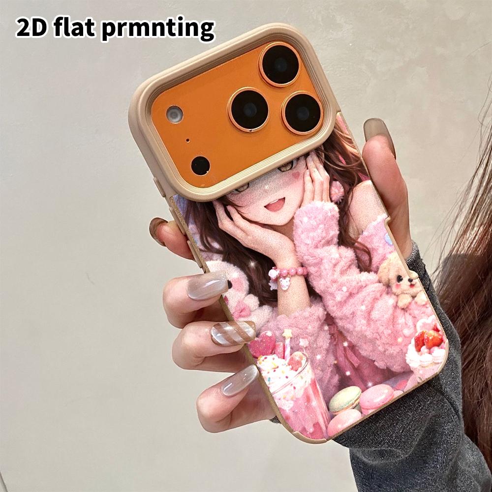 Phone Case: 2D Flat Lambskin Suitable for iPhone 18 17 16 15 14 13Pro, Anime Girl, Christmas and Halloween Gifts