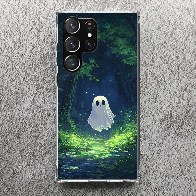 

Cute Halloween Ghost Print Soft Case for Samsung Galaxy S25 S24 S23 S22 Ultra S21 Plus S20 FE Phone Shell S10 + Pattern Cover Samsung S25