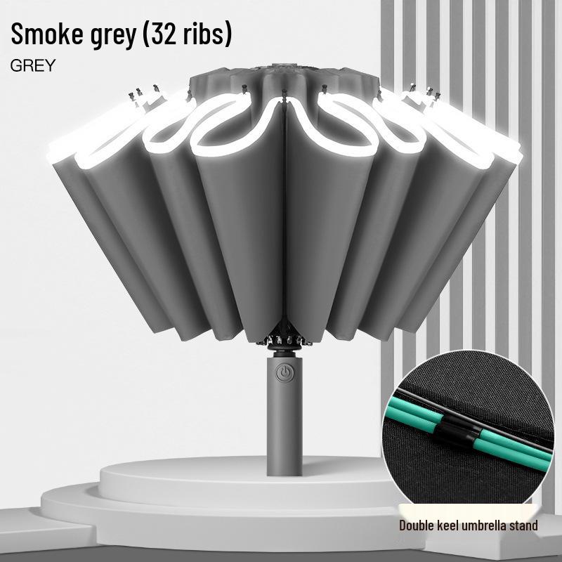 32-Rib Double-Bone Automatic Sun & Rain Car Umbrella - Customizable Folding Sun Protection & Gift