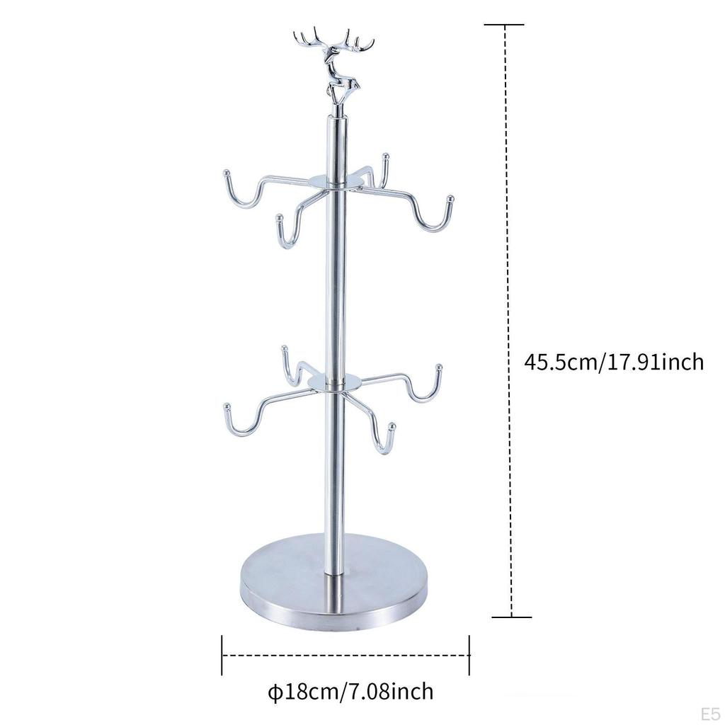 Mug Holder Tree Can Hold 8 Mugs Coffee Rack Stand Professional for Living Room