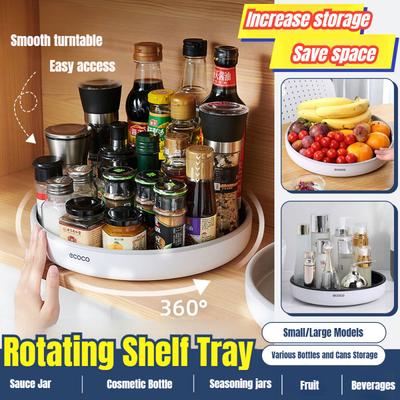 Convenient Home Kitchen Rotating Shelf Countertop Rotatable Multifunctional Spice Sauce Bottle Desktop Fruit Storage Tray