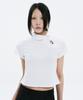 Hanahi Polka Dot Round Collar Tee White