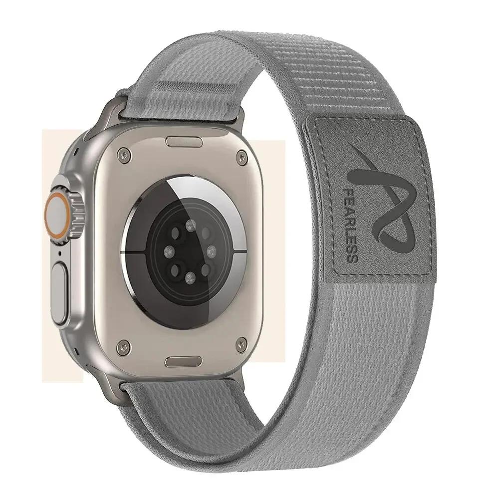Nylon Leather Strap for Apple Watch Band Ultra 49mm 44mm 45mm 42mm 41mm 40 38mm Sport Watchband Iwatch Serise 9 8 7 6 5 Bracelet