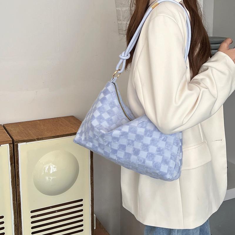 Embroidered Canvas Bag Women's Summer New Trendy Fashion Underarm Bag Versatile Large Capacity Shoulder Handbag