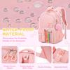 3pecs/set Elementary Bow School Bags Large Capacity Cute Backpack for Junior High School Girls with Pencil Case Lunch Box Set