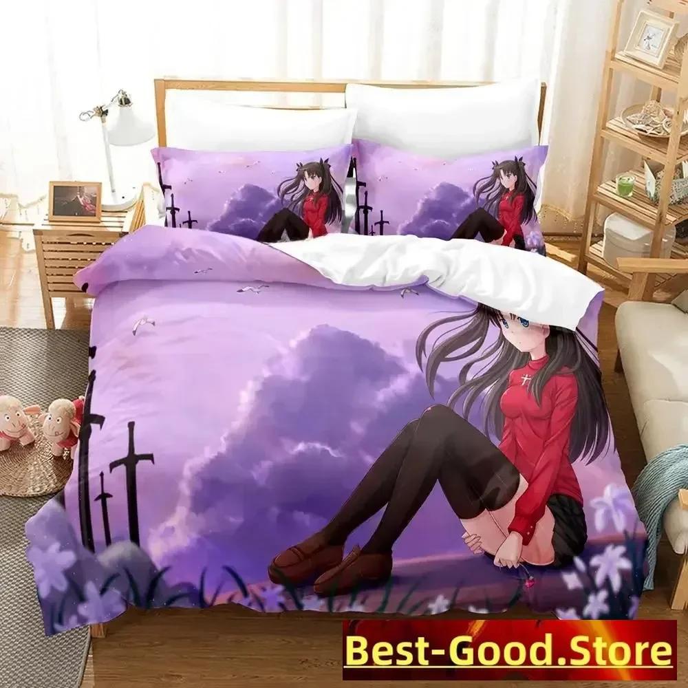 3D Print Anime FateStay Night Unlimited Blade Works Bed Set Duvet Cover Pillowcase Bedding Set Bed Linen Sheet Quilt Cover Full