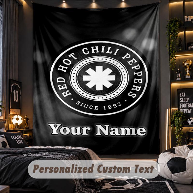 TapestryRed Hot Chili Peppers Custom Name Text Personalized Wall Hanging Tapestry Home Wall Decor