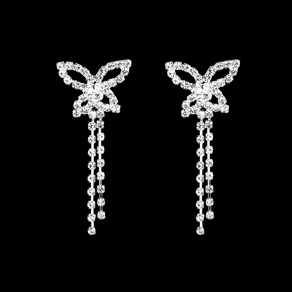 Buy Exaggerated Personalized Diamond-Encrusted Bow Necklace, Earrings, Jewelry Set, Personalized Neck Chain Full Of Diamonds.