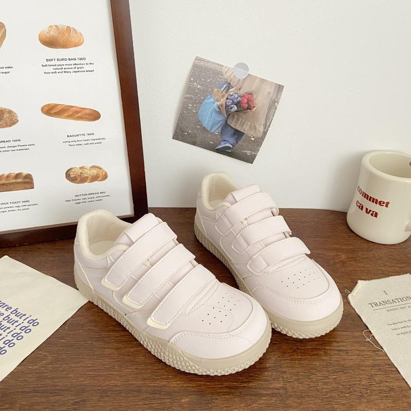 Campus style Velcro little white shoes women's spring new niche bread shoes casual versatile thick baseplate shoes