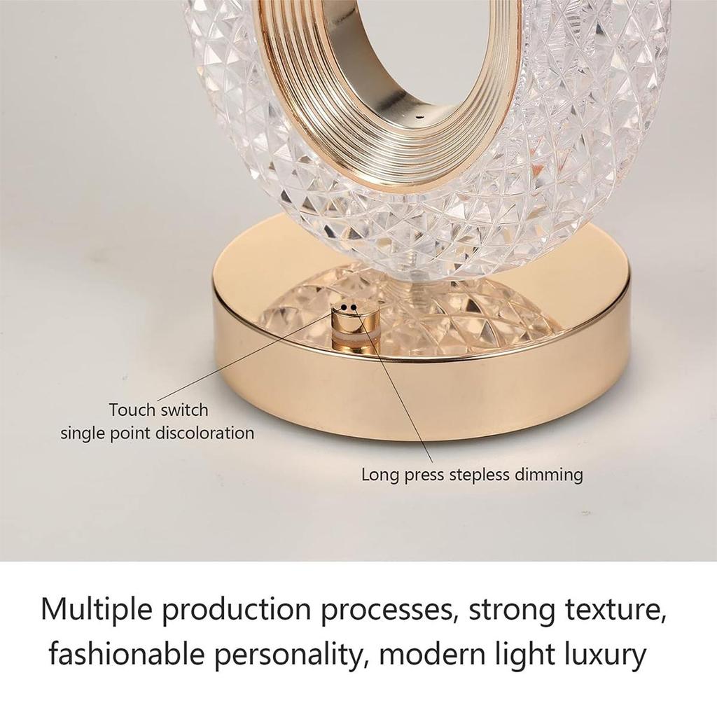 Crystal Oval Table Lamp Led Small Night Light Street Diy Snowy Flowing Hemp Snow Night-light Convenient-light Bedroom-girl-light