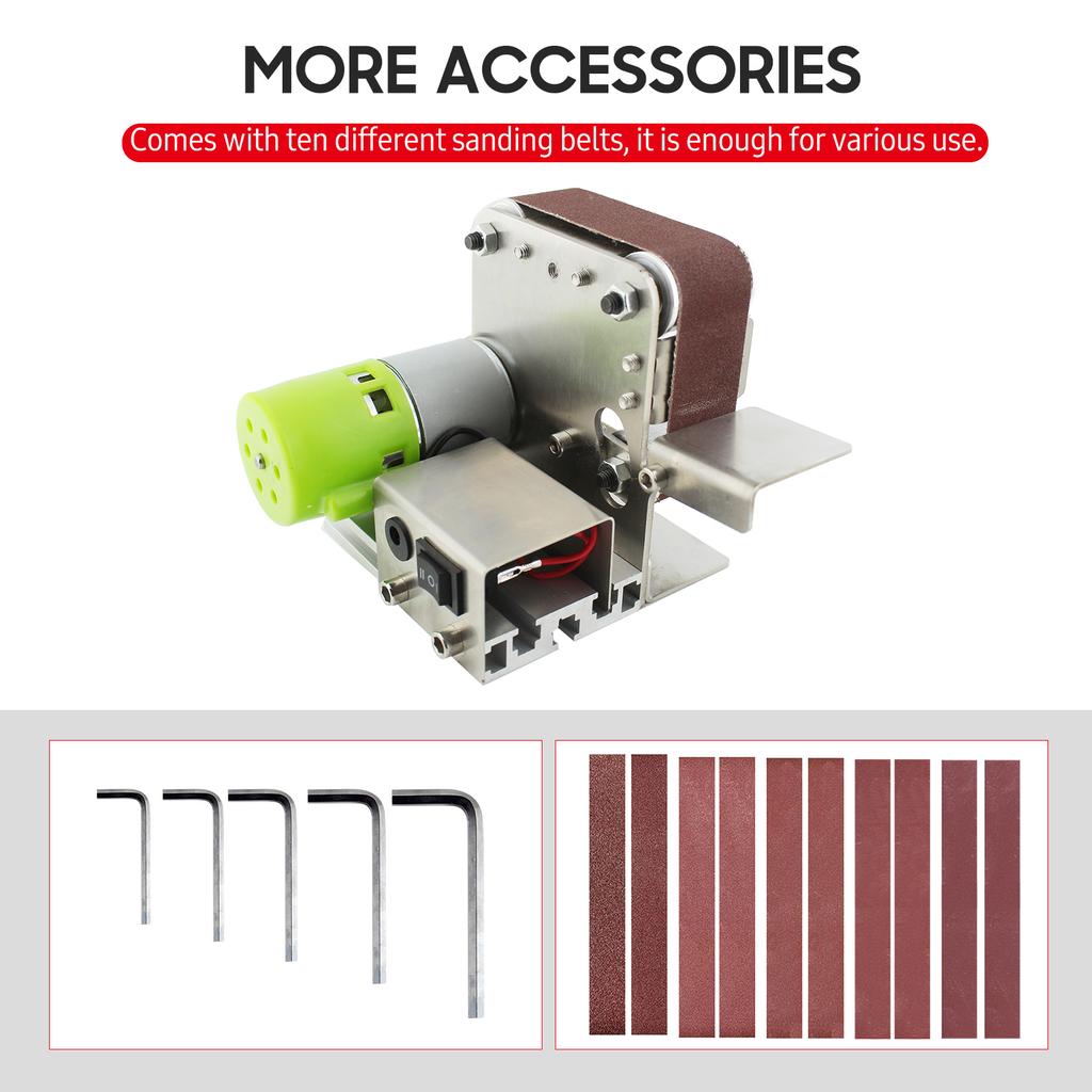 Belt Sander Electric Sanding Polishing Grinding Machine 7   Speed with 10 Sanding Belts for Polishing Wood Acrylic Metal