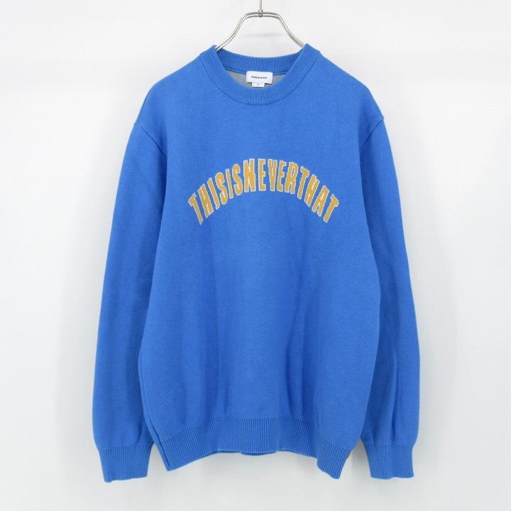[USED] This Is Never That Jacquard Knit Sweater, Size Small, Blue